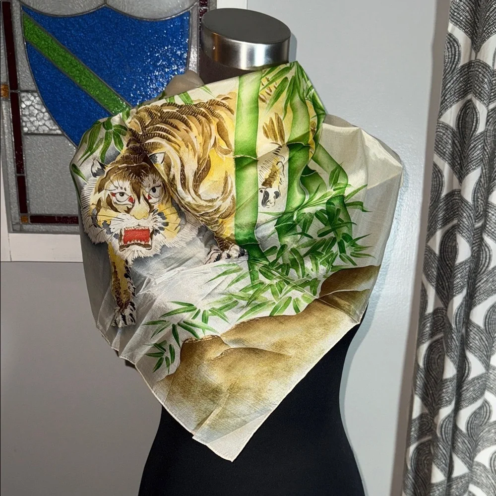 Vintage Hand Painted Silk Scarf